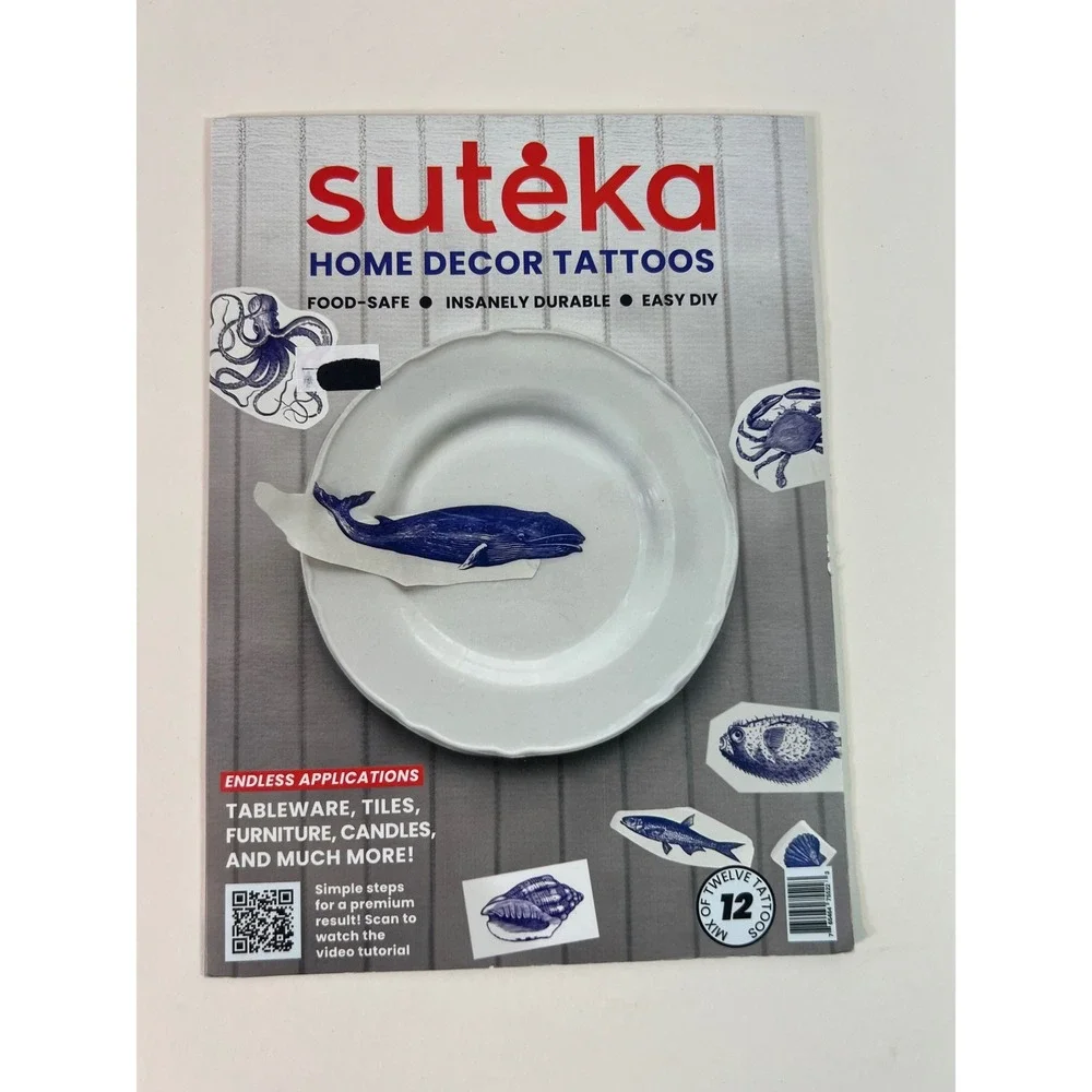 Suteka Home Decor Tattoos Sea Creatures‎ 12 Tattoos Food Safe Easy DIY NIP